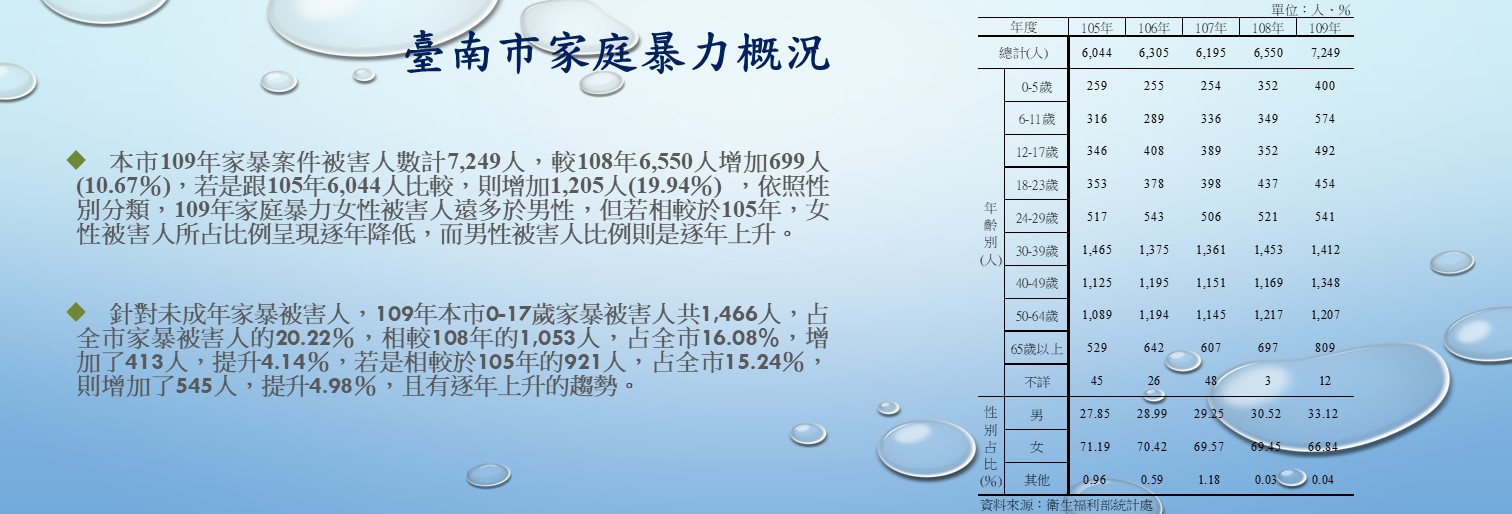 臺南市家庭暴力概況